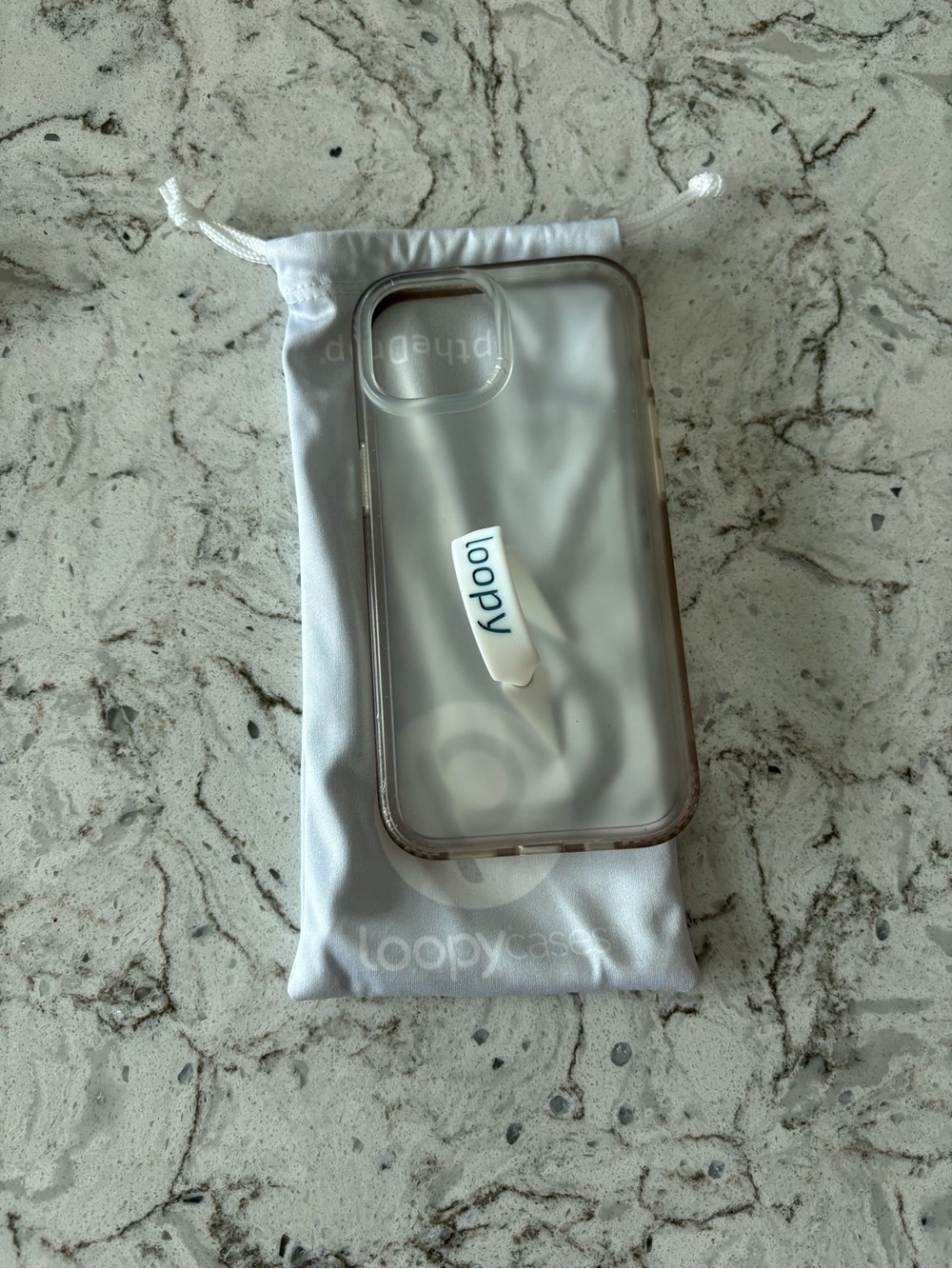 Loopy Case Clear Protective Phone Case with White Loopy Case Grip